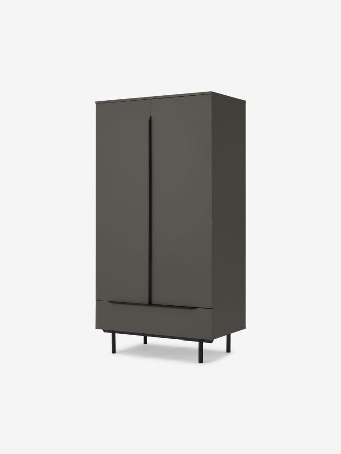 Damien Double, 1 Drawer Wardrobe in Graphite Grey (937781) | £190