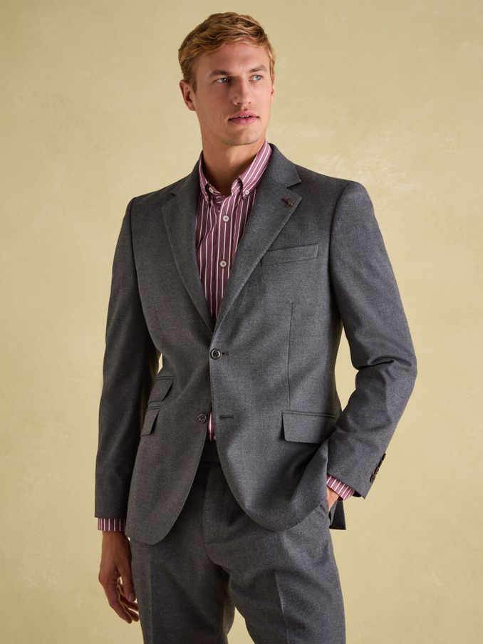 Grey Slim Fit Flannel Suit Jacket (943814) | £130