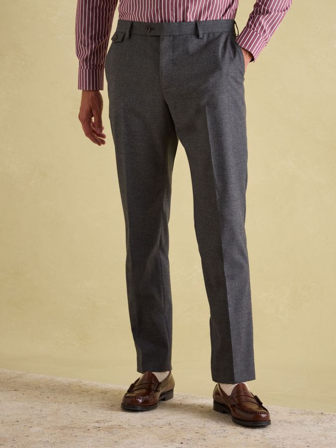 Grey Slim Fit Flannel Suit Trousers (943821) | £69