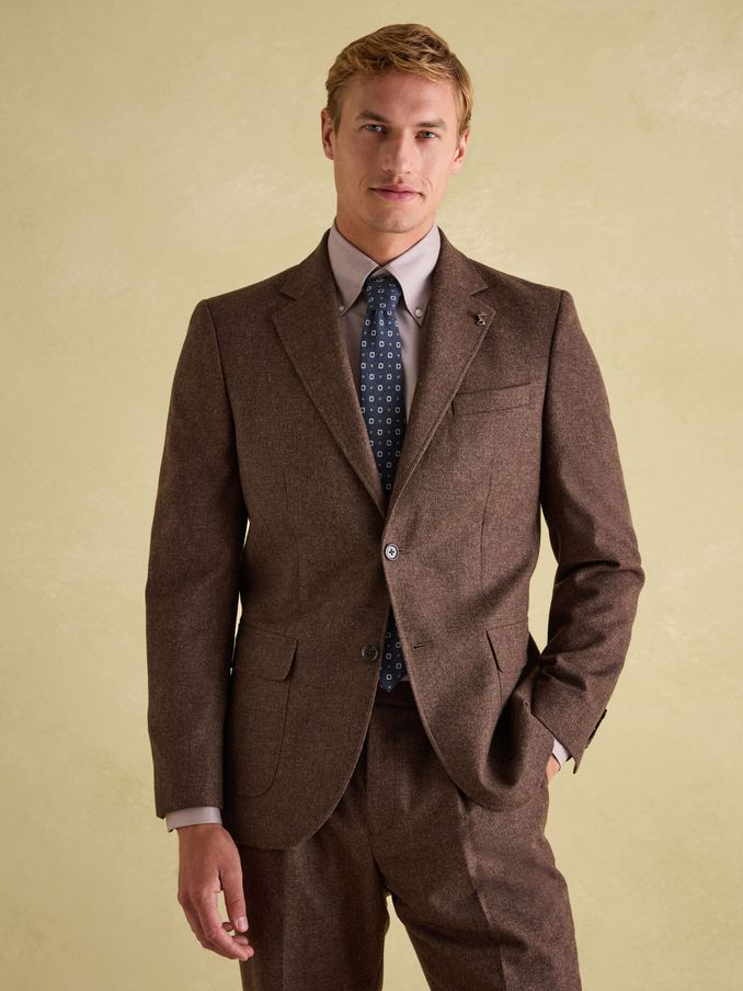 Brown Slim Fit Texture Suit Jacket (943888) | £149