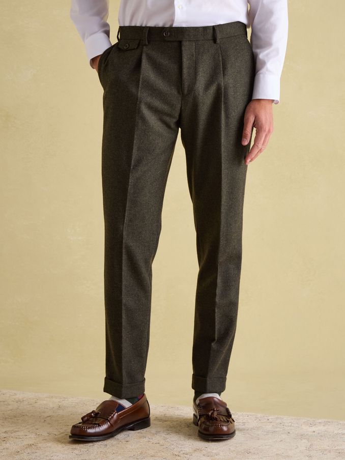 Green Slim Fit Texture Suit Trousers (943992) | £100
