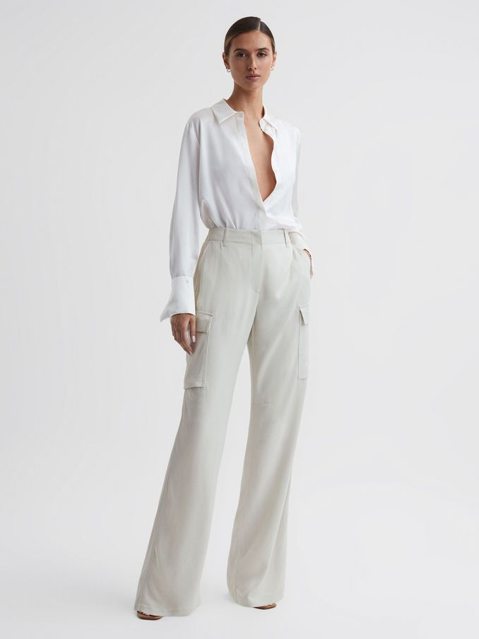 Wide Leg Combat Trousers in Neutral (945476) | £50