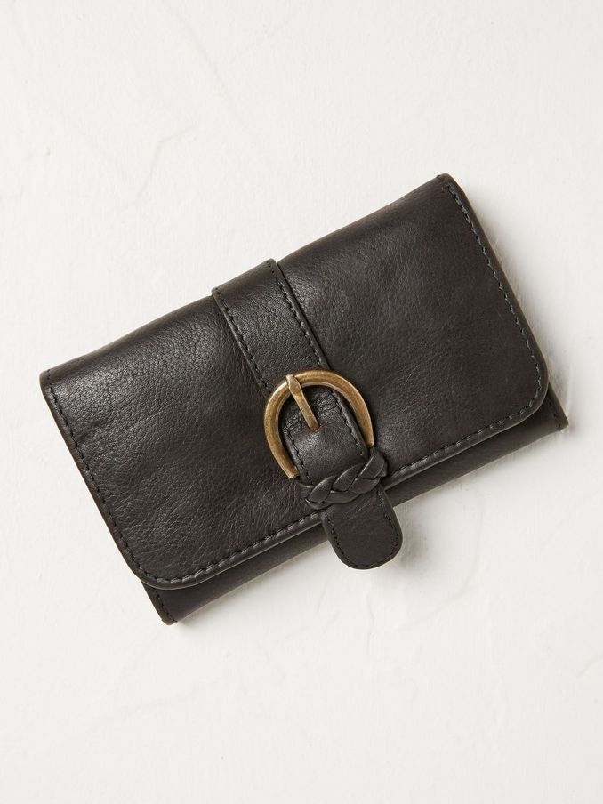 Harlow Black Round Buckle Foldover Purse (952851) | £22