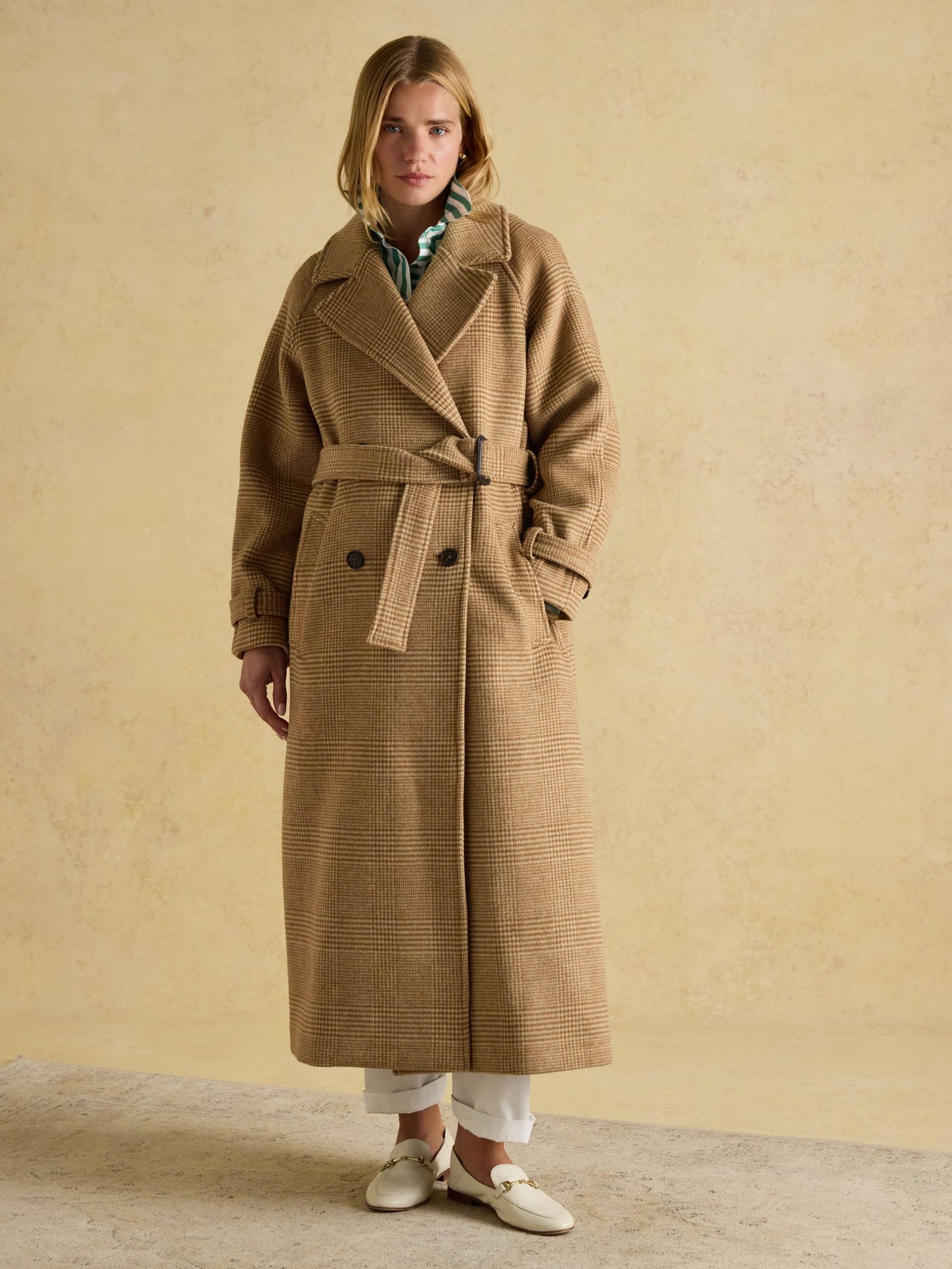 Amberley Tan Brown Longline Wool Blend Coat with Belt (955111) | £199