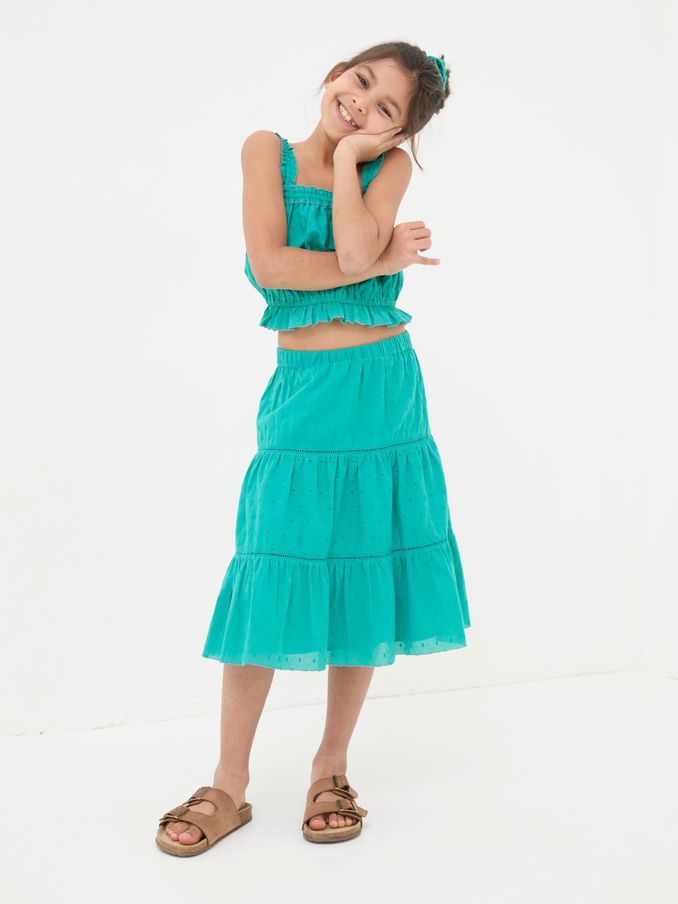 Broderie Green Skirt & Top Set (958966) | £22