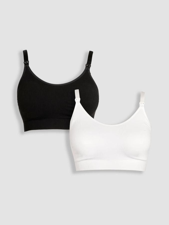 Black and White 2-Pack Cotton Seamless Nursing Bras (962472) | £32.50