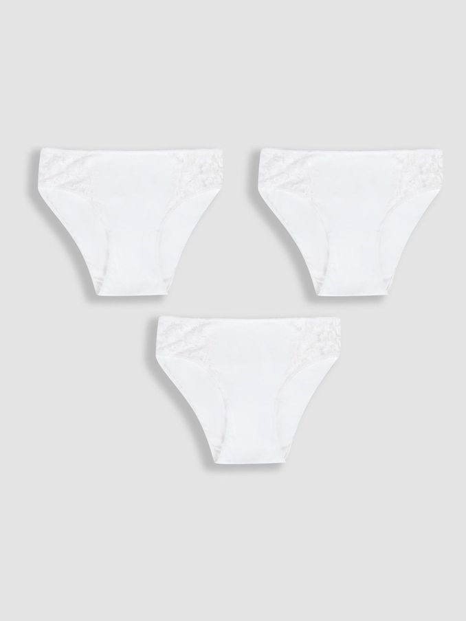 White 3-Pack Lace Trim Maternity Knickers (962567) | £18