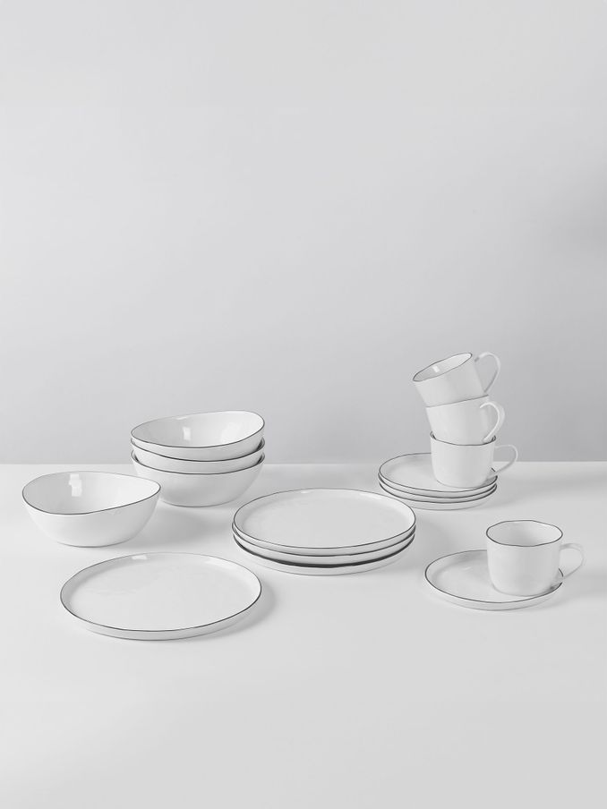 Broste Copenhagen White Salt Dinnerware Breakfast Set (970781) | £229