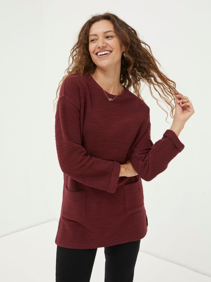 Red Amari Textured Tunic (972257) | £30