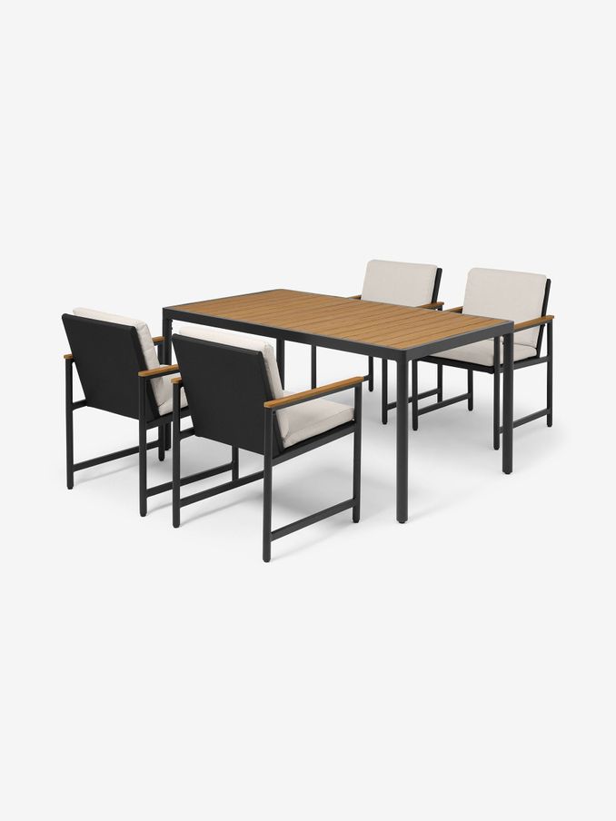 Sassari Garden 4 Seater Dining Set in Grey (981511) | £749