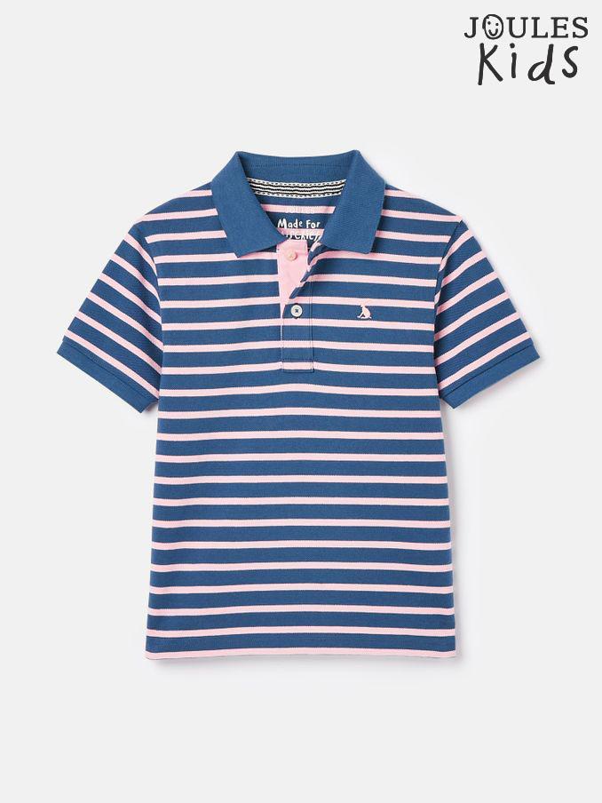 Boys' Filbert Pink Striped Pique Cotton Polo Shirt (982436) | £16 - £18