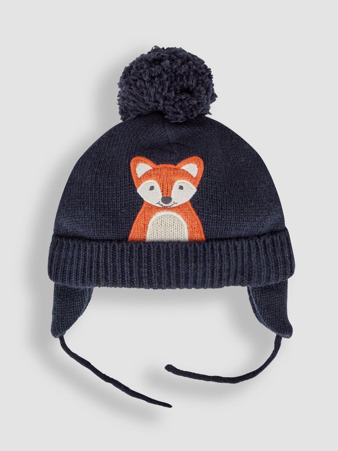 Indigo Blue Appliqué Bobble Hat (990439) | £7