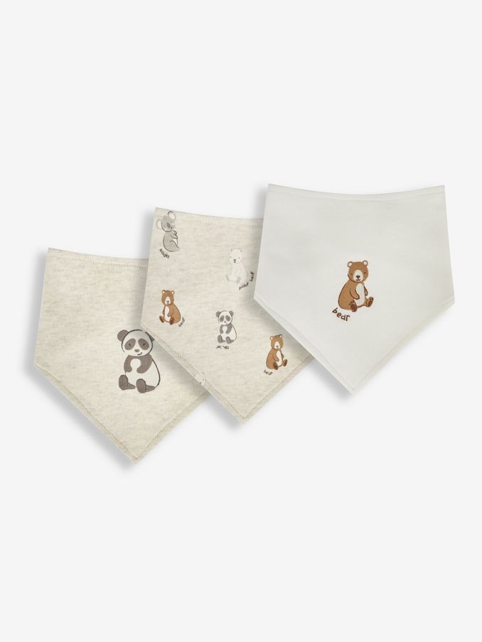 Natural 3-Pack Bear Dribble Bibs (993950) | £6