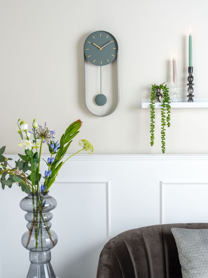 Karlsson Green Charm Pendulum Wall Clock (A14973) | £82