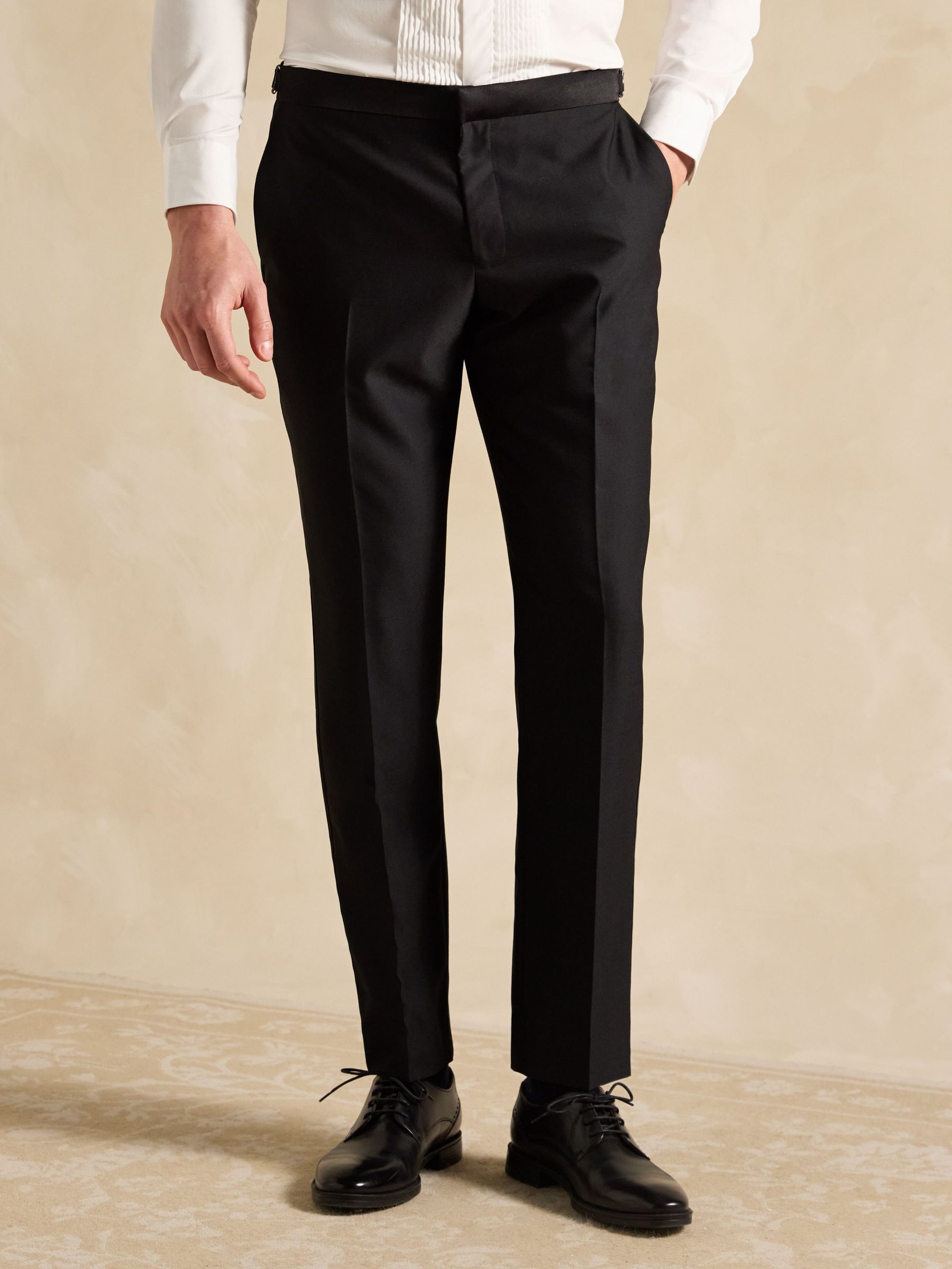 Black Slim Fit Tuxedo Suit Trousers (A43728) | £69