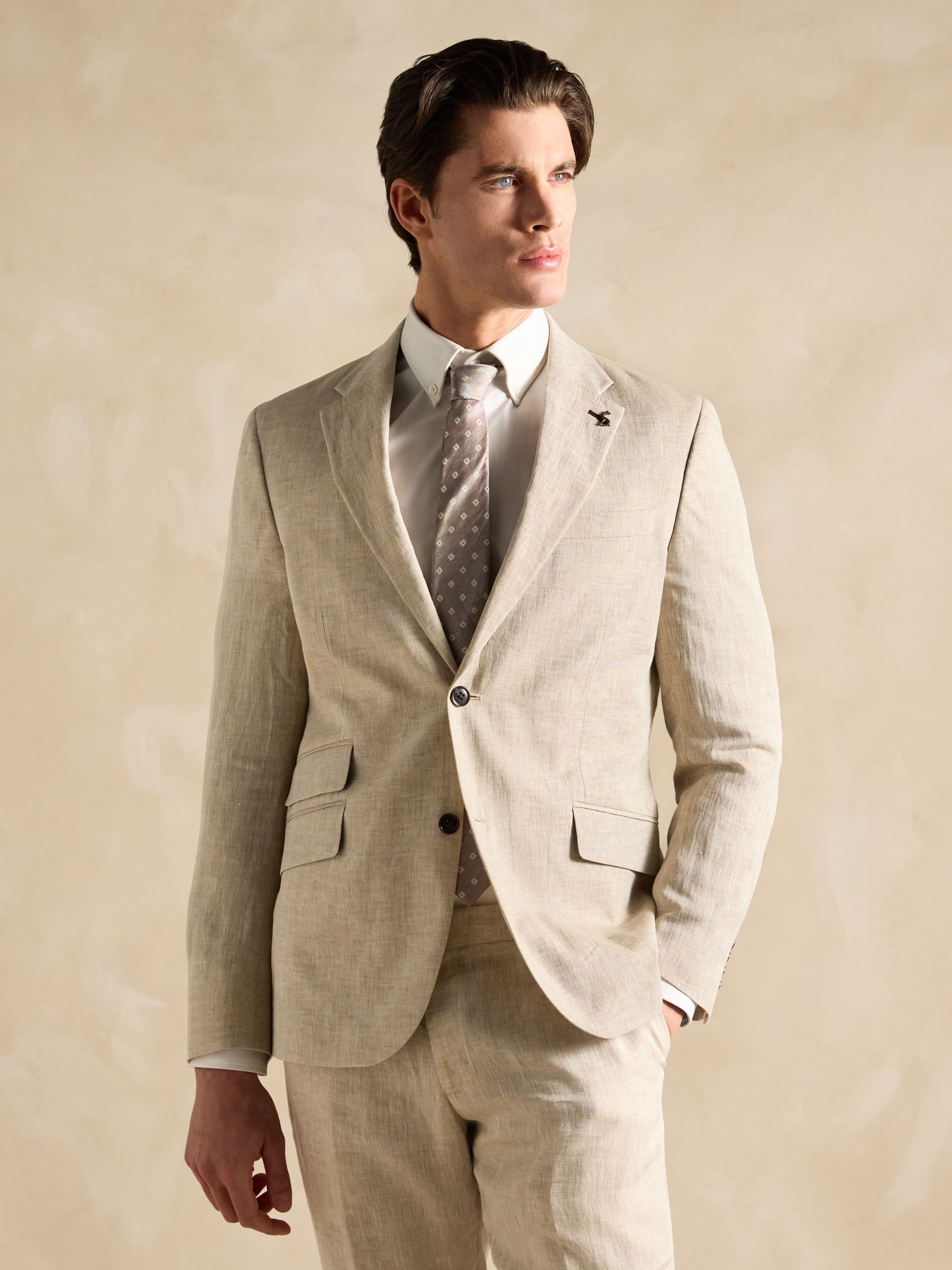 Neutral Slim Textured Suit Jacket (A43729) | £114