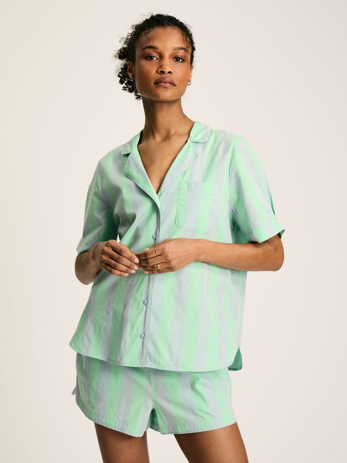 Olivia Blue & Green Striped Pyjama Set (A43816) | £24