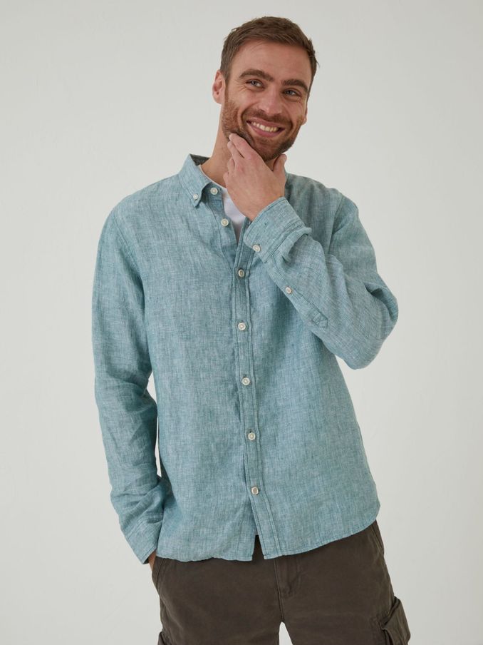 Green Plain Linen Shirt (A81771) | £23