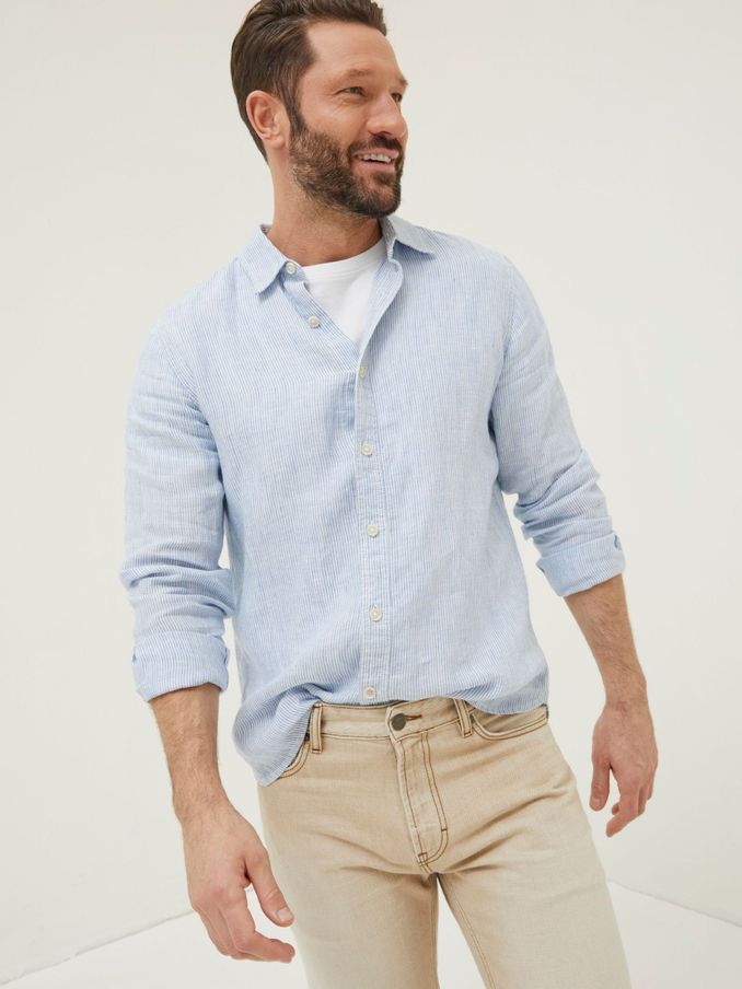 Blue Stripe Linen Shirt (A81999) | £38