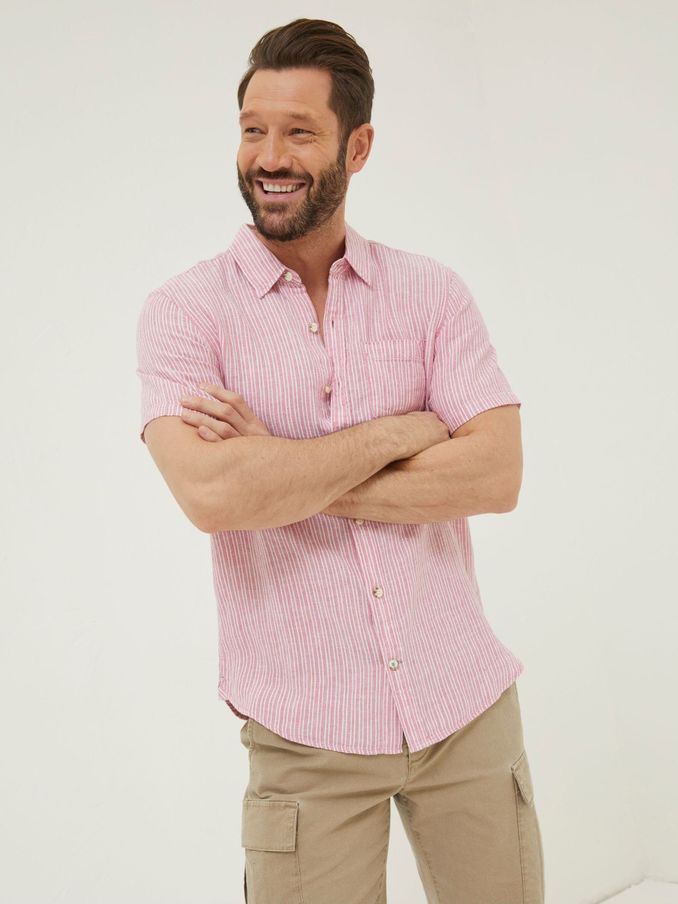 Pink Stripe Linen Shirt (A82084) | £28