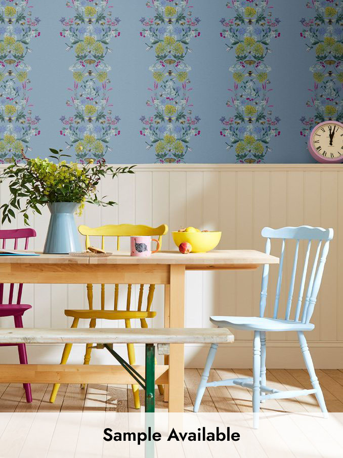 Haze Blue Perfect Pollinators 10M Wallpaper (A83657) | £48