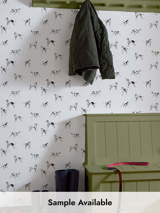Antique Creme Sketchy Dogs 10M Wallpaper (A83699) | £48
