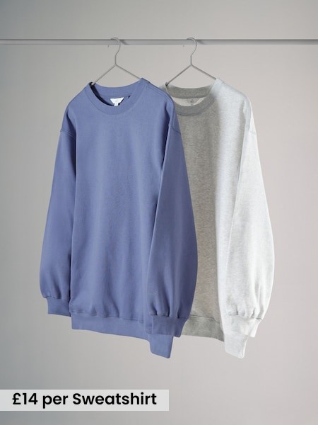 2 Pack Longline Sweatshirts (AA0233) | £28