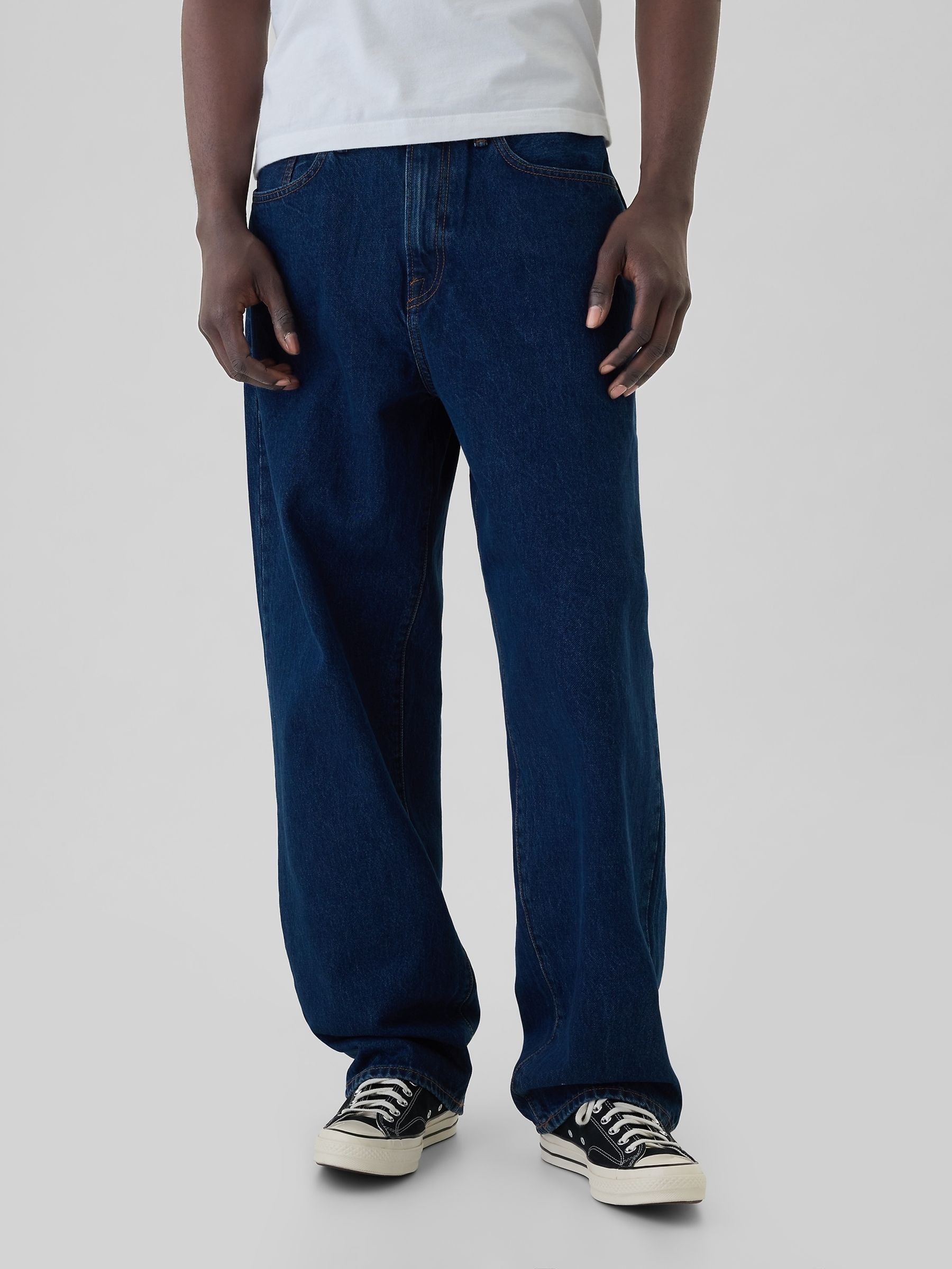 Dark Wash Blue Loose Fit Baggy Jeans (AA1447) | £45