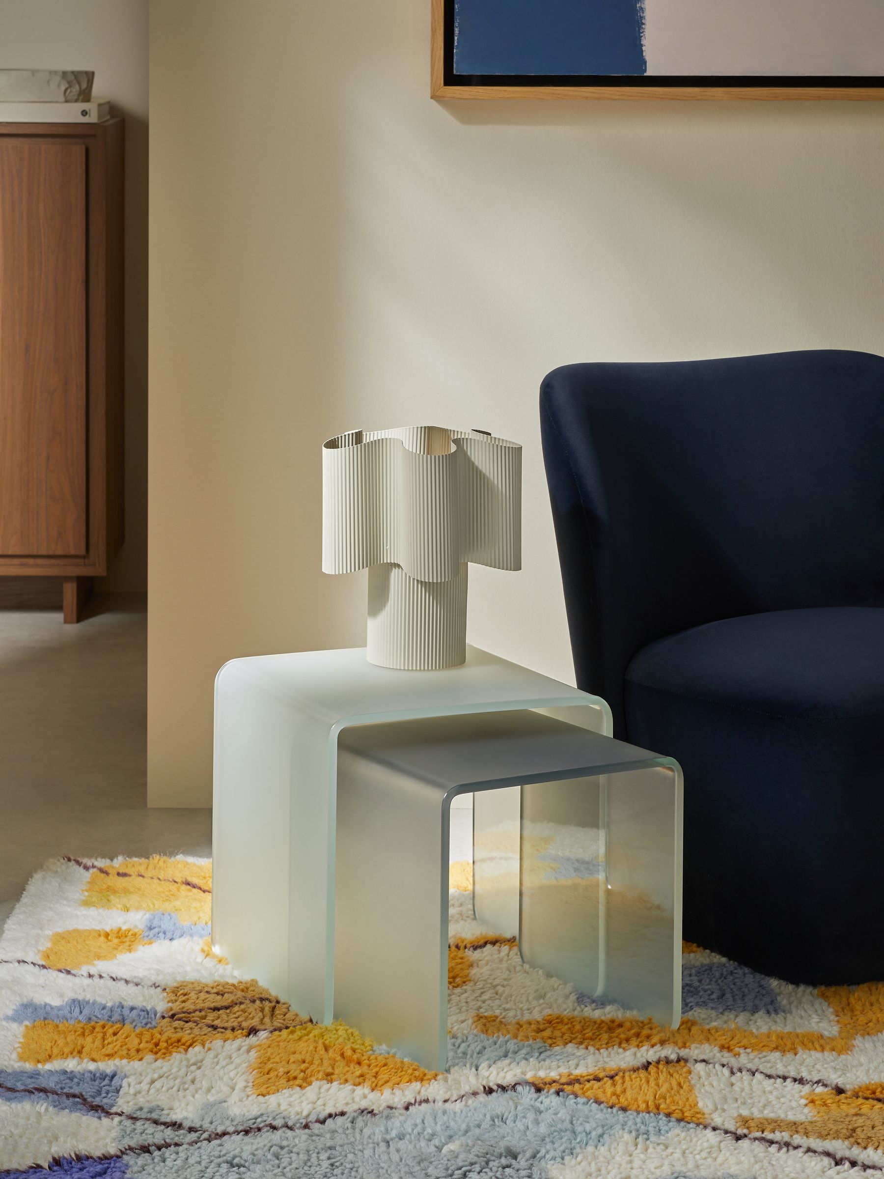 Hesta Nest of 2 Side Table in 2 Tone Blue (AA1849) | £229