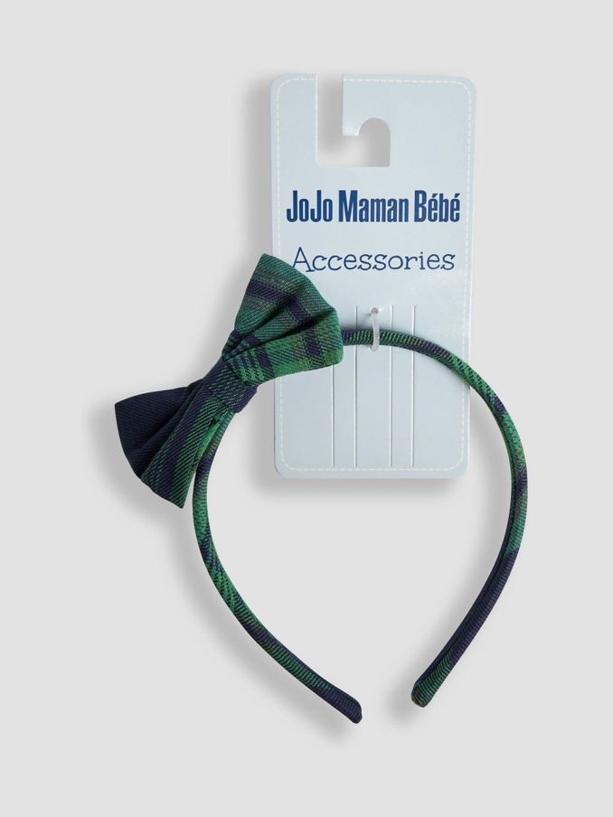 Green Tartan Bow Headband (AA2993) | £3