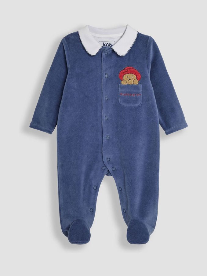 Navy Paddington Collar Sleepsuit (AA3107) | £25