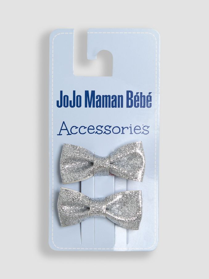Silver 2-Pack Bow Clips (AA3116) | £3