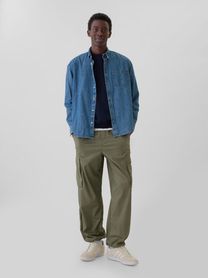Green Baggy Cargo Trousers (AA6359) | £24