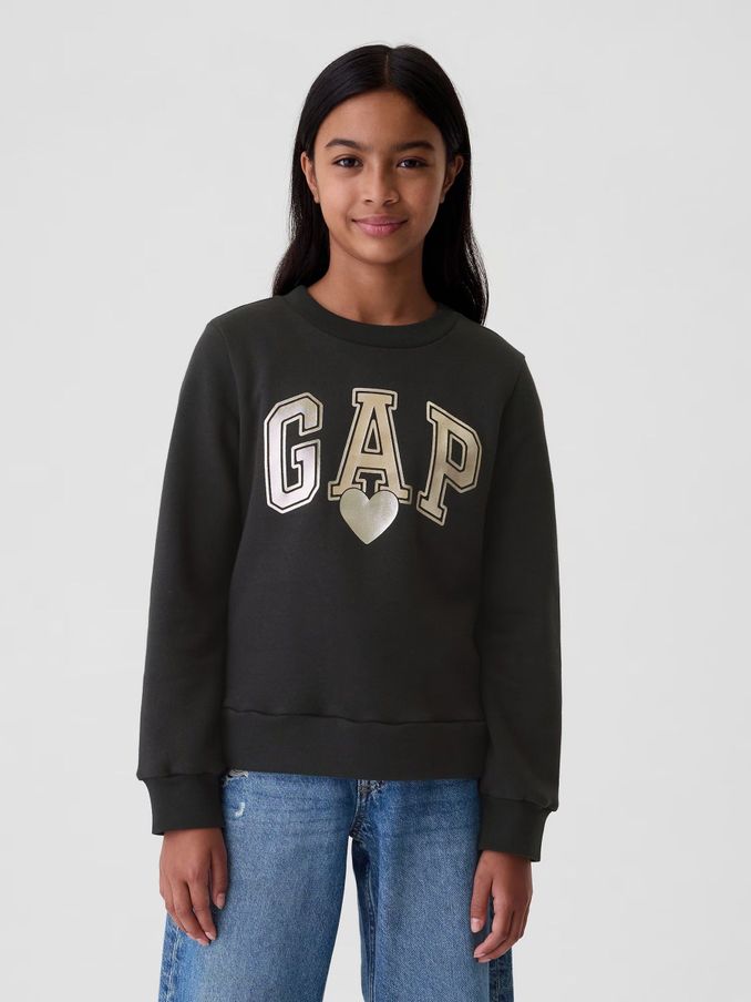 Black Heart Logo Crew Neck Sweatshirt (4-13yrs) (AA6361) | £12