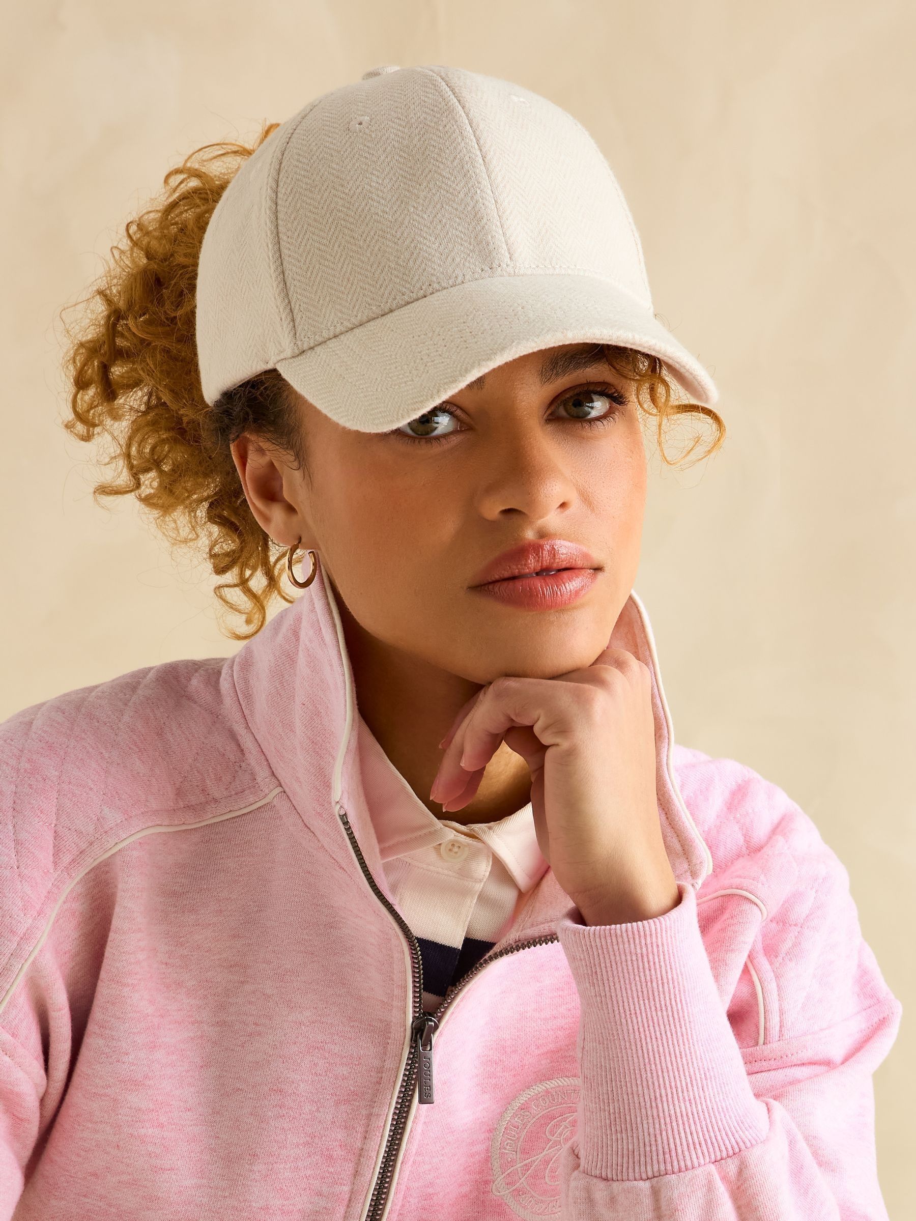 Daley Oatmeal Herringbone Cap (AA6570) | £24