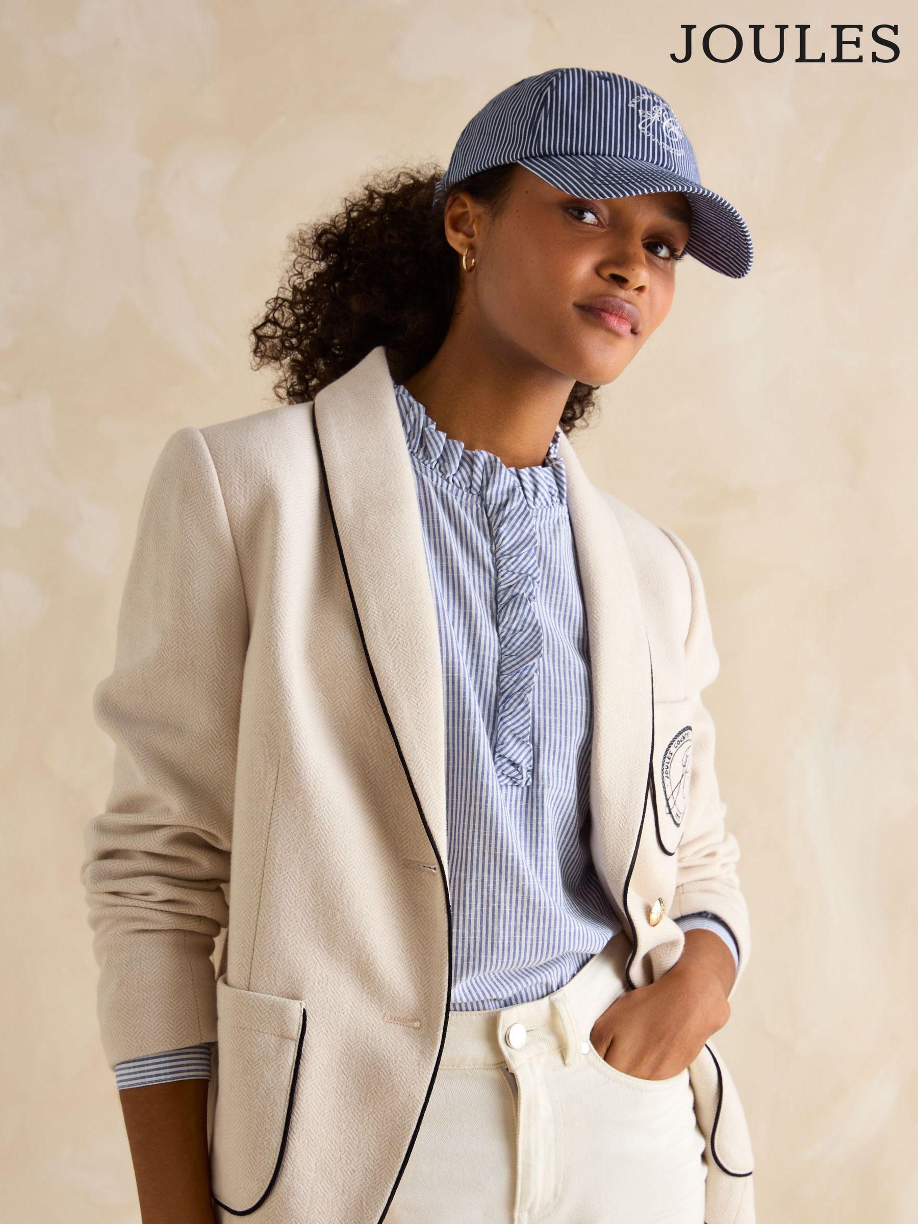 Daley Navy Stripe Cap (AA6608) | £16