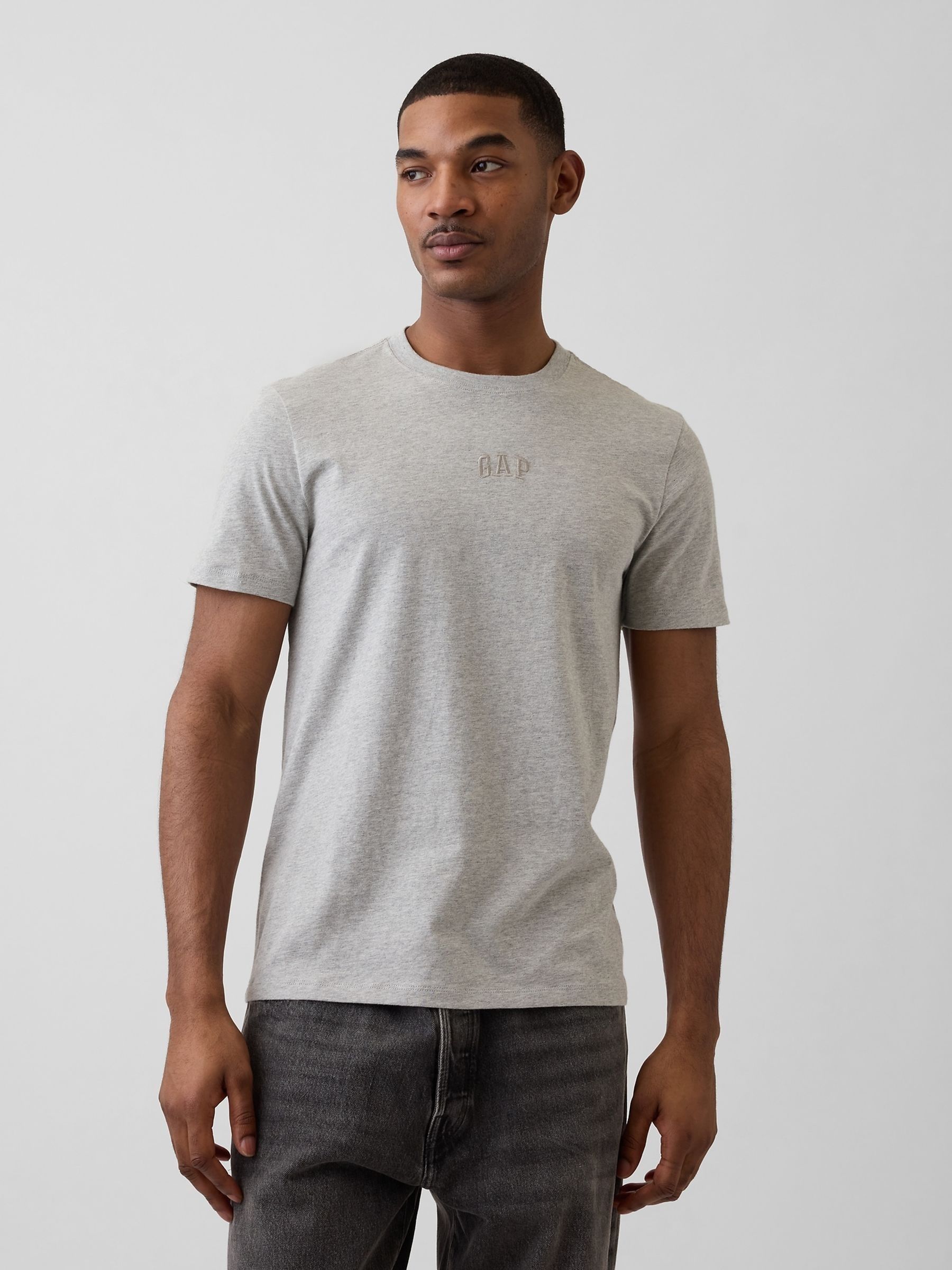 Light Grey - Regular Everyday Soft Mini Logo Short Sleeve T-shirt