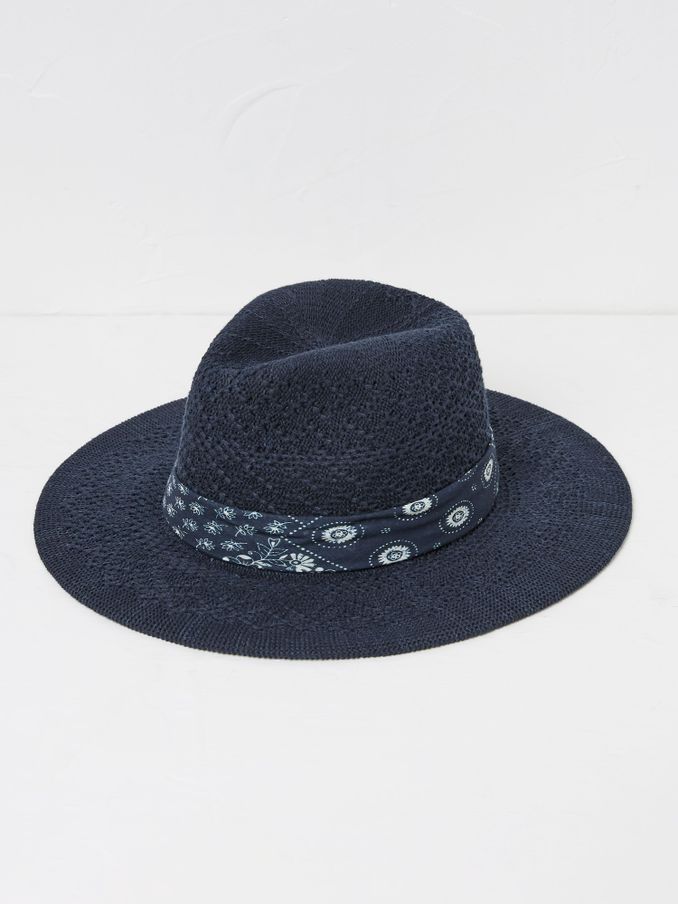 Navy Fedora Hat (AA7148) | £25