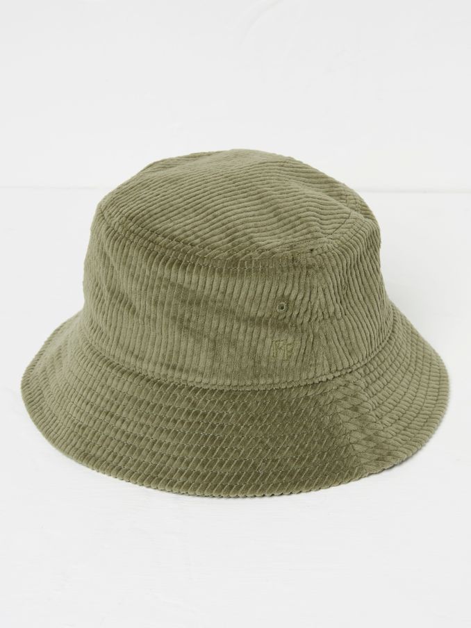 Green 100% Cotton Cord Bucket Hat (AA7153) | £14