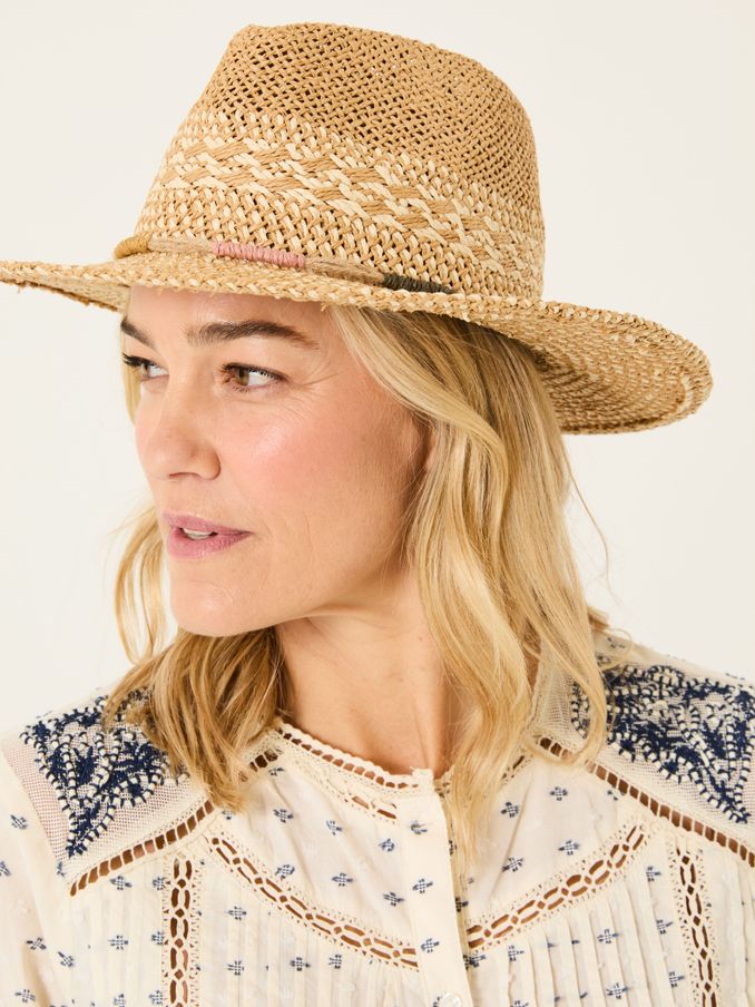 Natural Straw Fedora Hat (AA7158) | £25