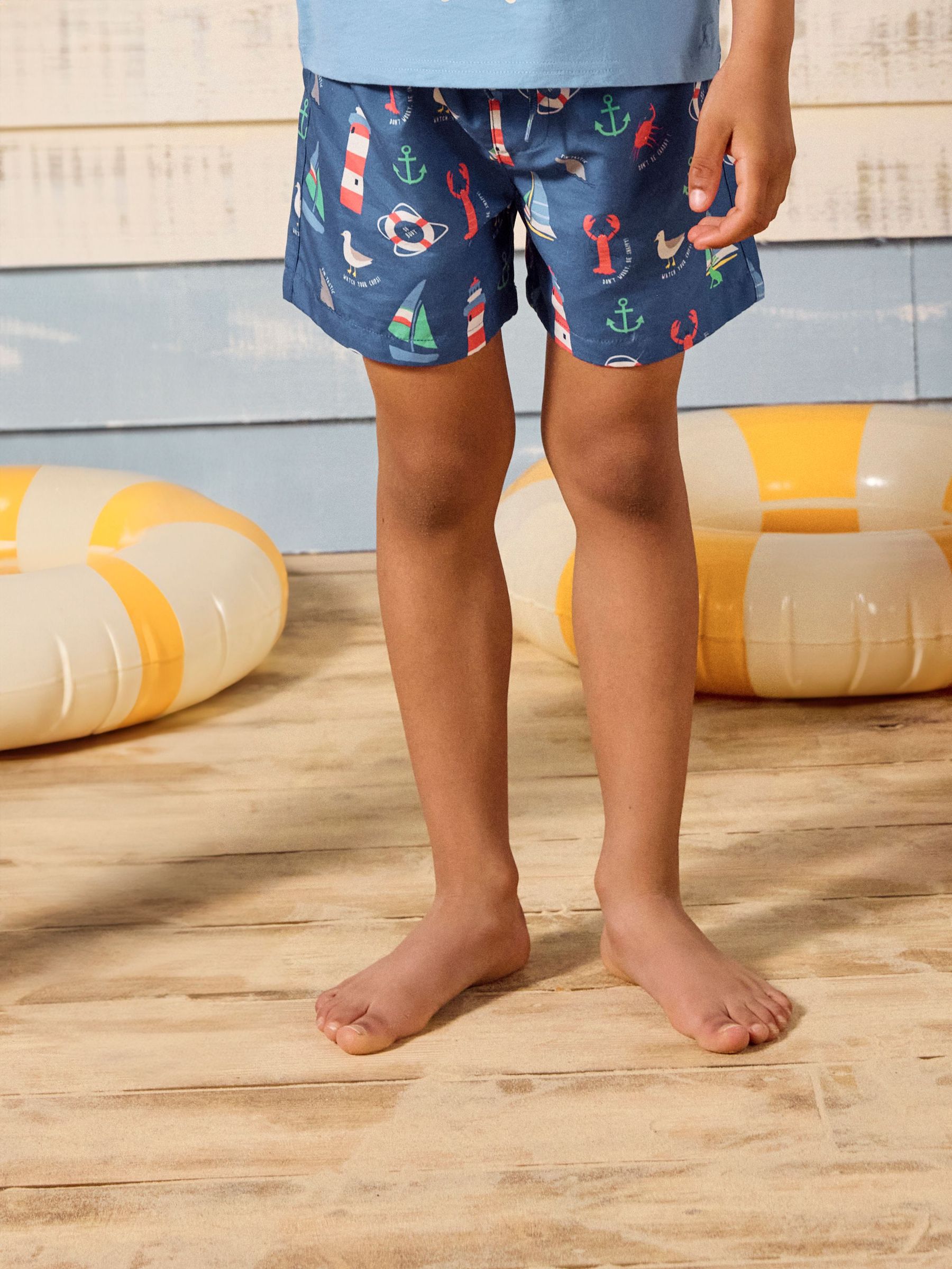 Ocean Blue Printed Swim Shorts (AA7604) | £14 - £16