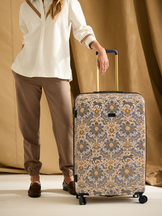 Damask Print Large Four Wheel Hard Shell Suitcase (AA8667) | £199