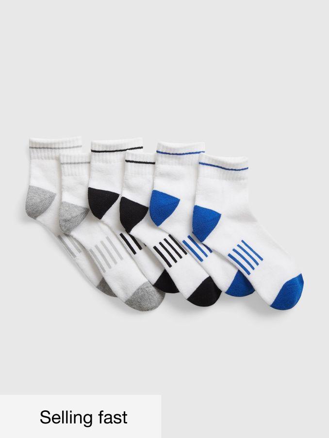 White Kids 3 Pack Quarter Crew Ankle Socks (AB1172) | £8