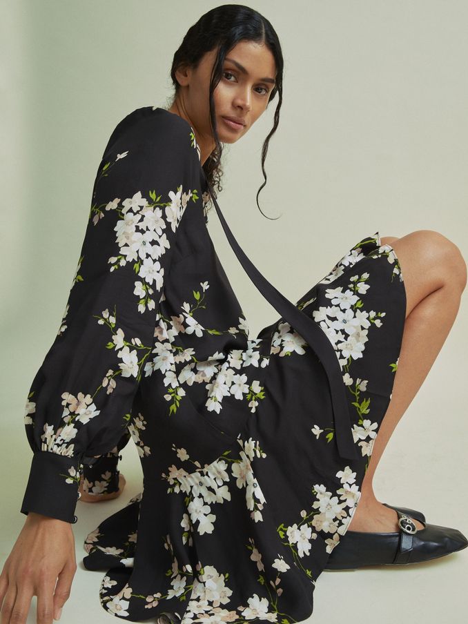 Florere Dropped Waist Mini Dress in Black (AB2045) | £74
