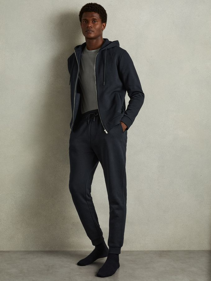 Cotton-Blend Jersey Joggers in Navy (AB2445) | £48