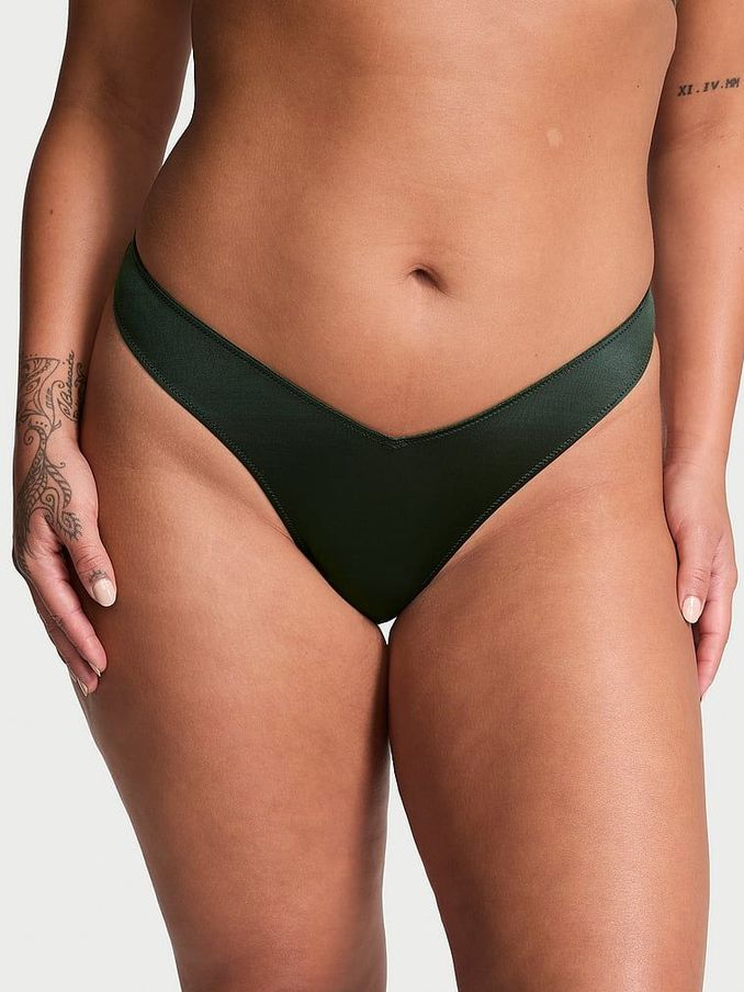 Botanical Green Thong Knickers (AB2795) | £6