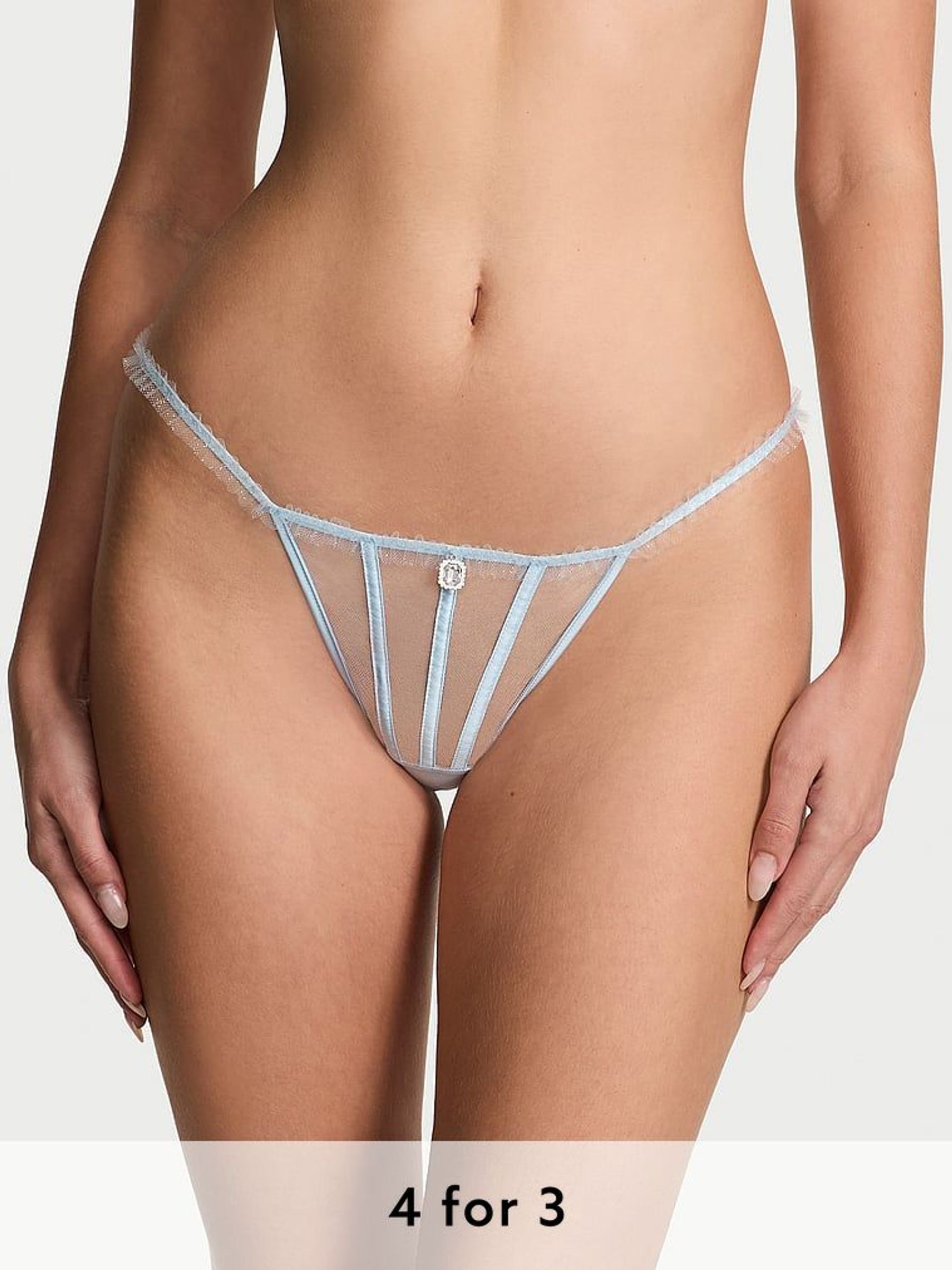 Light Blue Glitter Tulle Knickers (AB2796) | £20