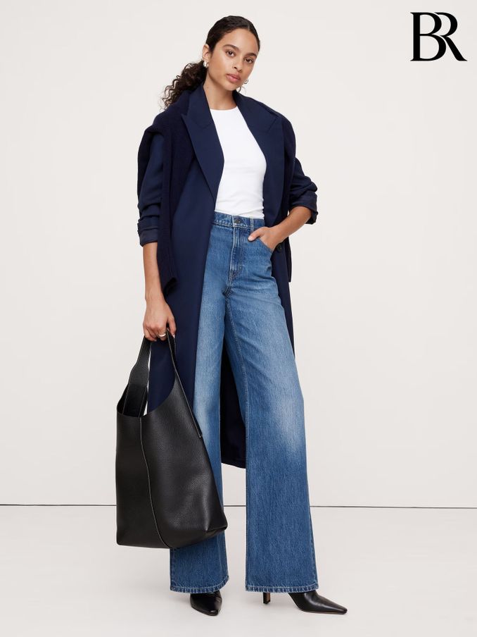 Banana Republic Blue The Icon Classic Wide Leg Jeans (AB2909) | £85