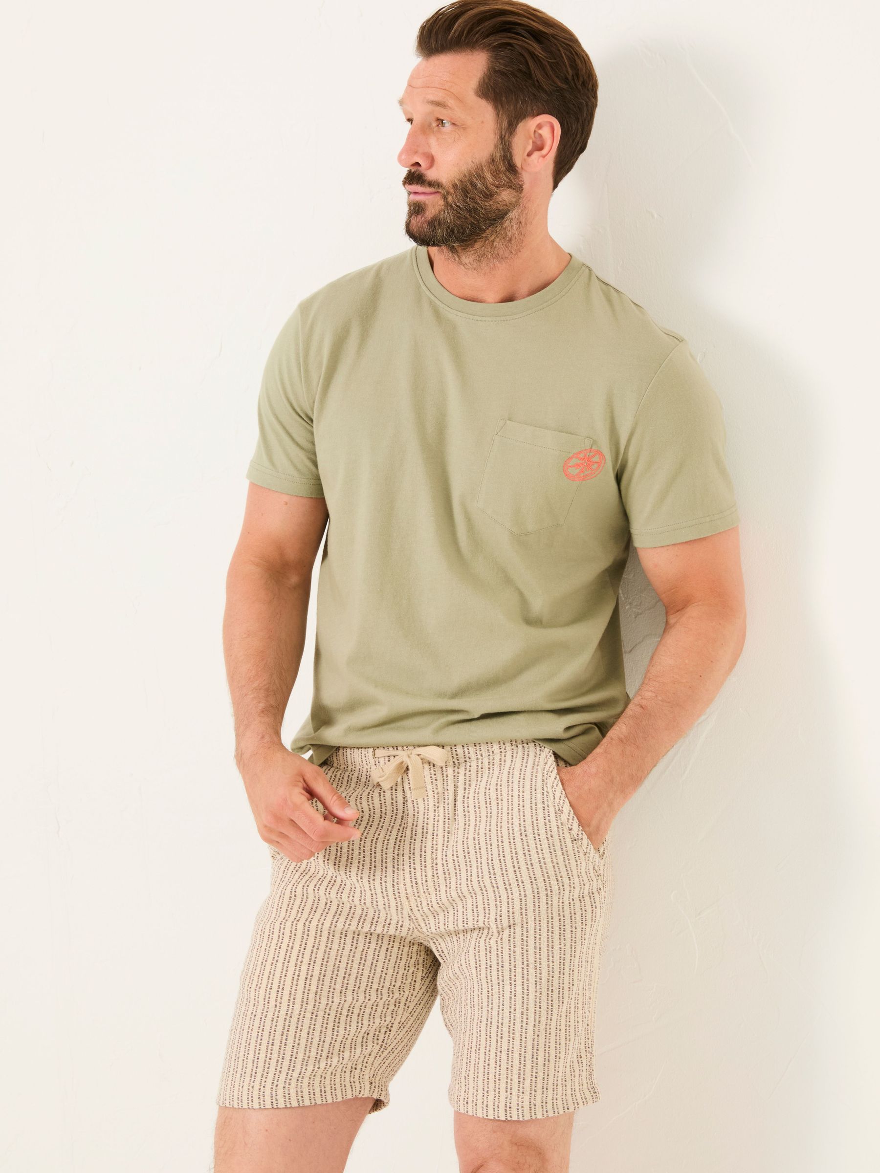 Light Green Embroidered Abstract Plants 100% Cotton T-Shirt (AB3809) | £29.50