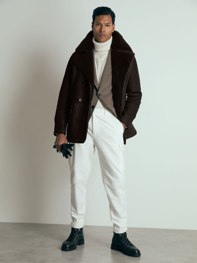 Atelier Suede Shearling Jacket in Brown (AB3832) | £779